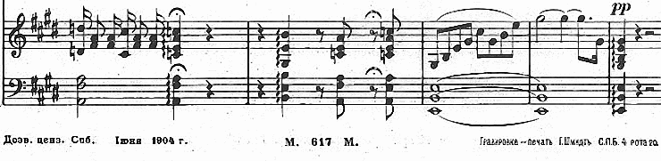 Романс: дозволено цензурой в июне 1904 года